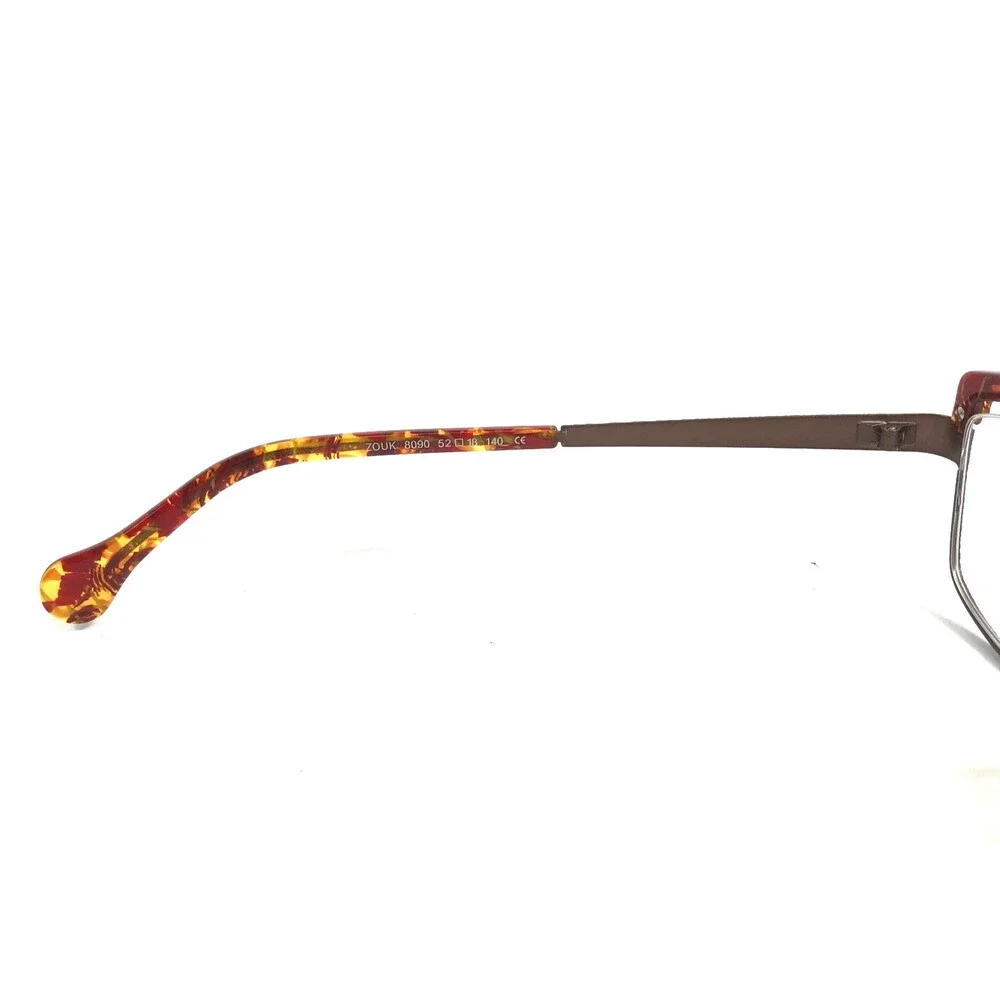 BOZ Eyeglasses Frames ZOUK 8090 Brown Red Cat Eye Semi Rim 52-18-140